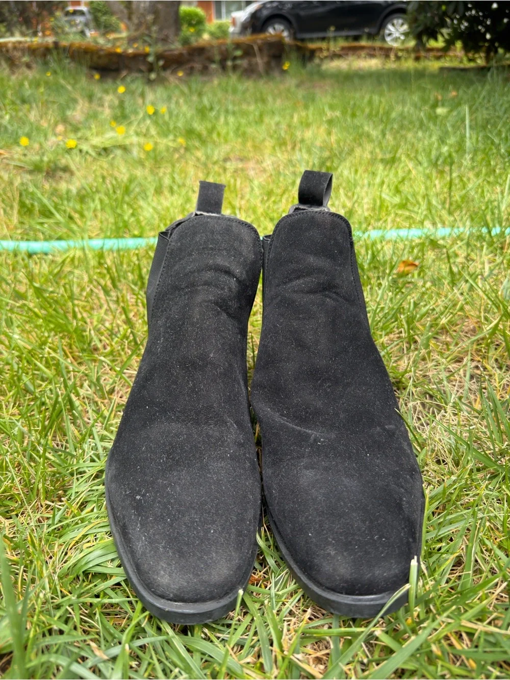Men's Black Suede Chelsea Boots - Classic Slip-On Style